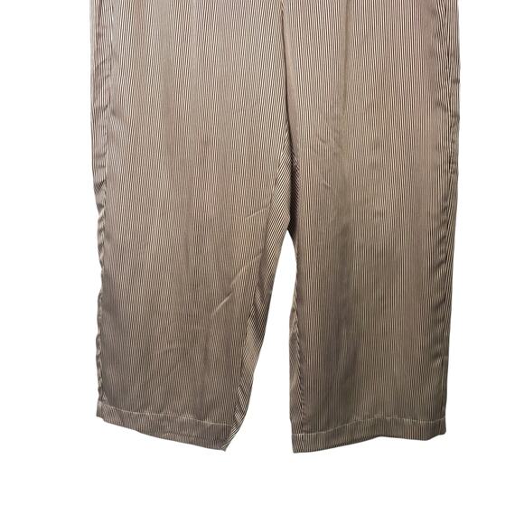 Eileen Fisher Women’s Silk Wide Leg Crop Pants Brown Stripe Petite Large - Picture 4 of 15